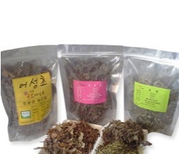 유기농어성초건초(300g(1봉지),자소엽 150g ,녹차150g